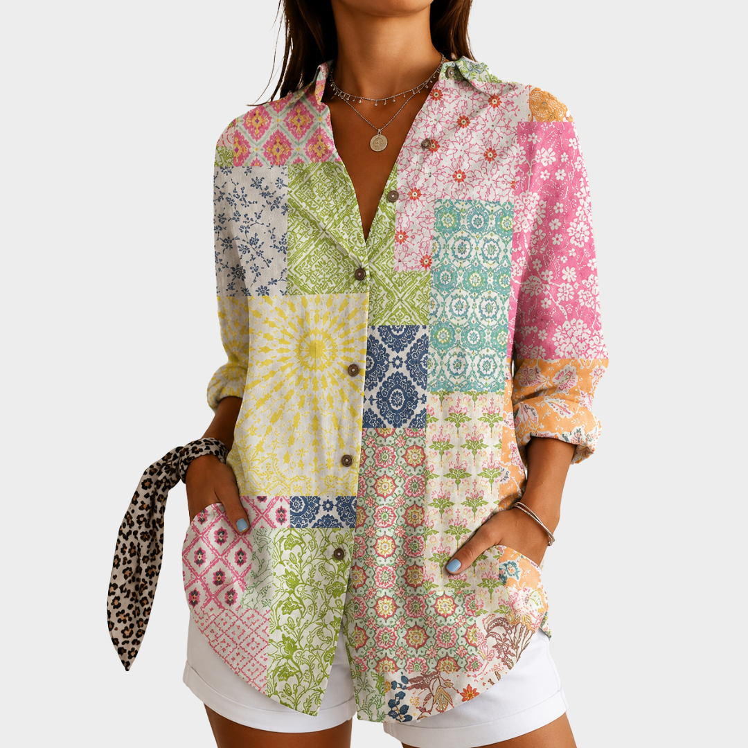 Juliette | Patchwork Sunshine Garden Blouse