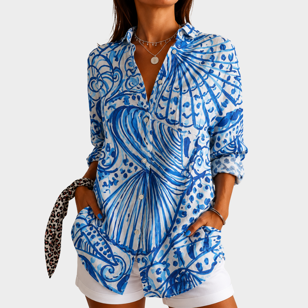 Naomi | Seaside Shell Print Shirt