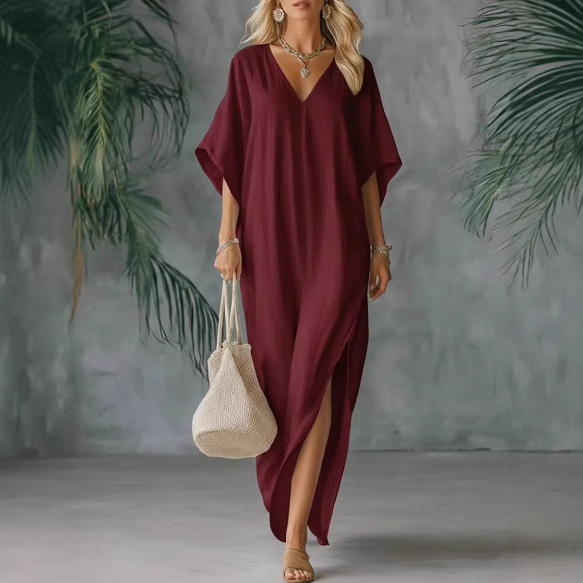 Cora | Slit Maxi Dress Airy Comfort Flattering Fit Summer Versatility
