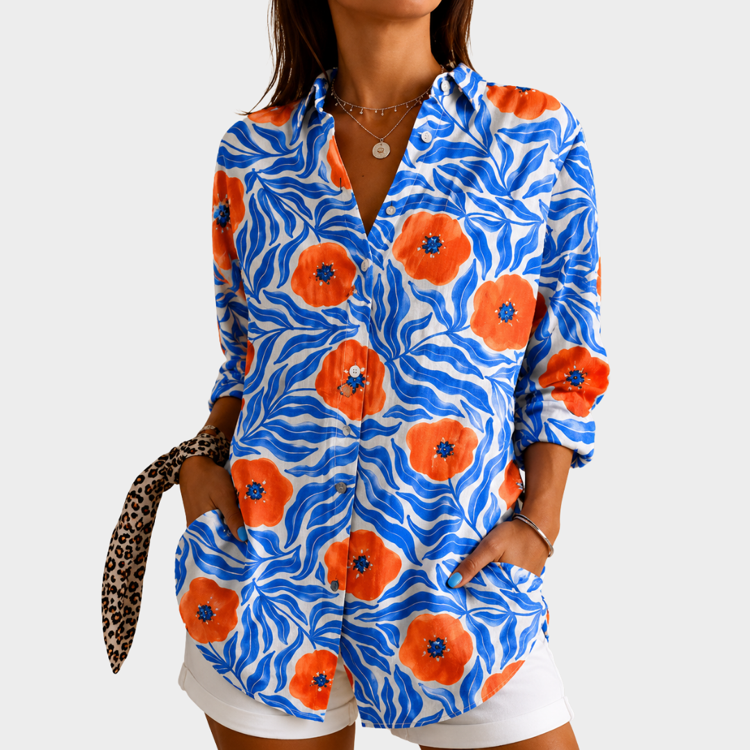 Chloe | Coastal Bloom Statement Shirt