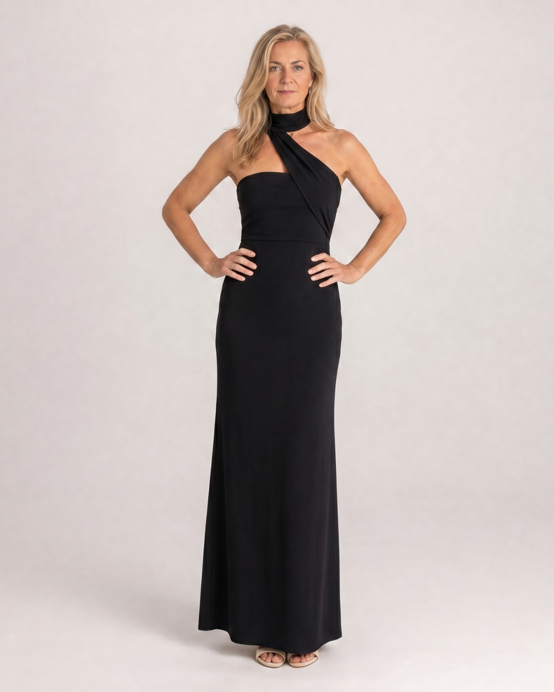 Aurelia | One-Shoulder Halter Maxi Dress
