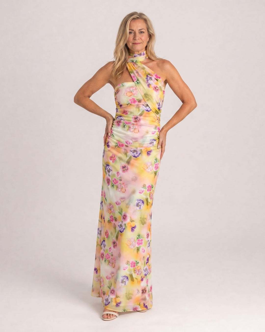 Aurelia | One-Shoulder Halter Maxi Dress