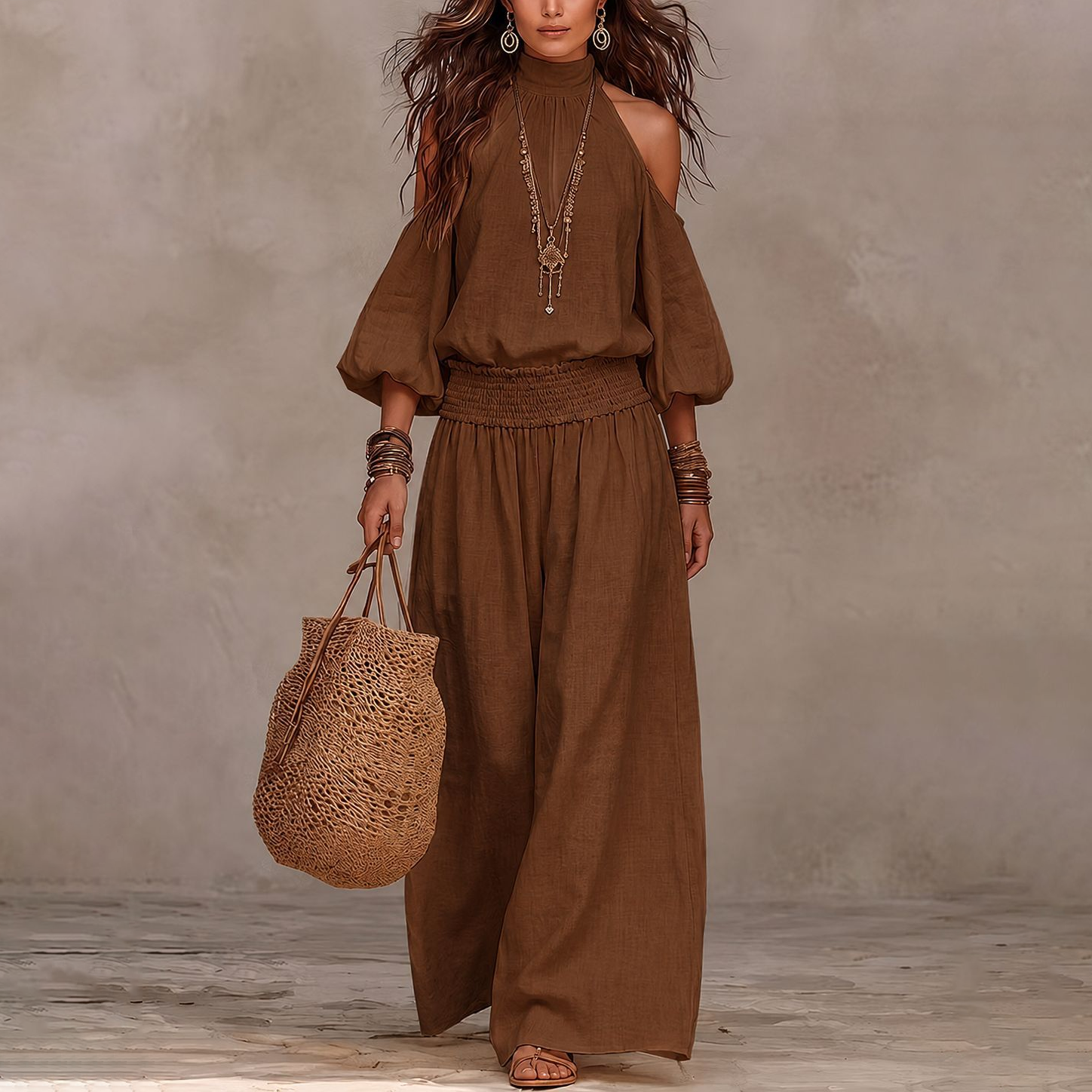 Boho Wide Leg Pants Set