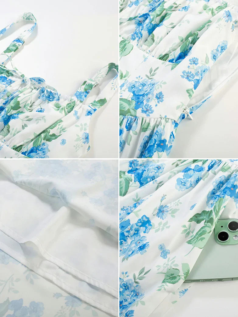 Amelia | Floral Square Neck Midi Dress