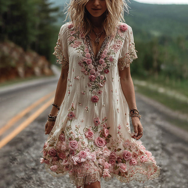 Vesper | Embroidered Floral Dress