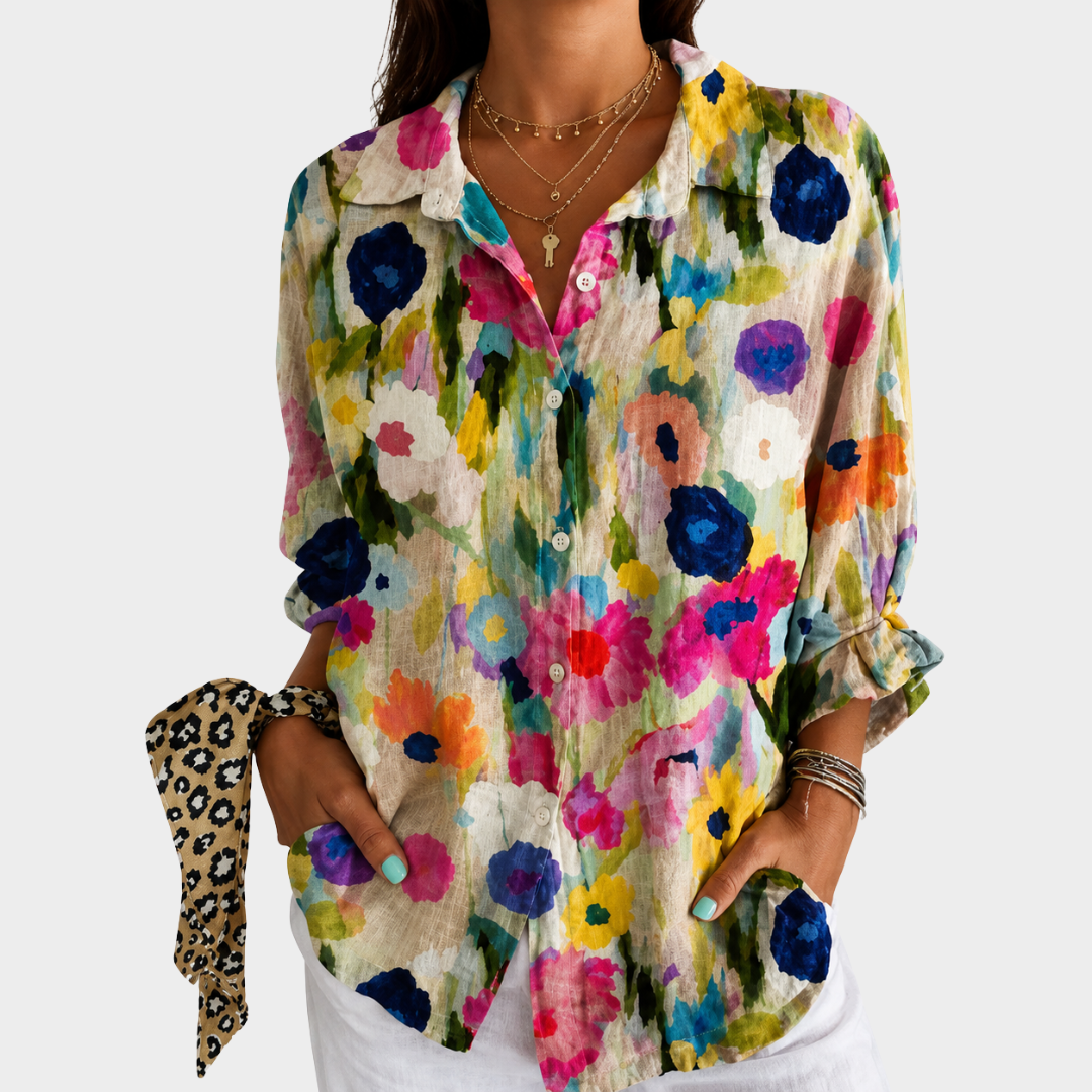 Ariella | Watercolor Meadow Bloom Blouse