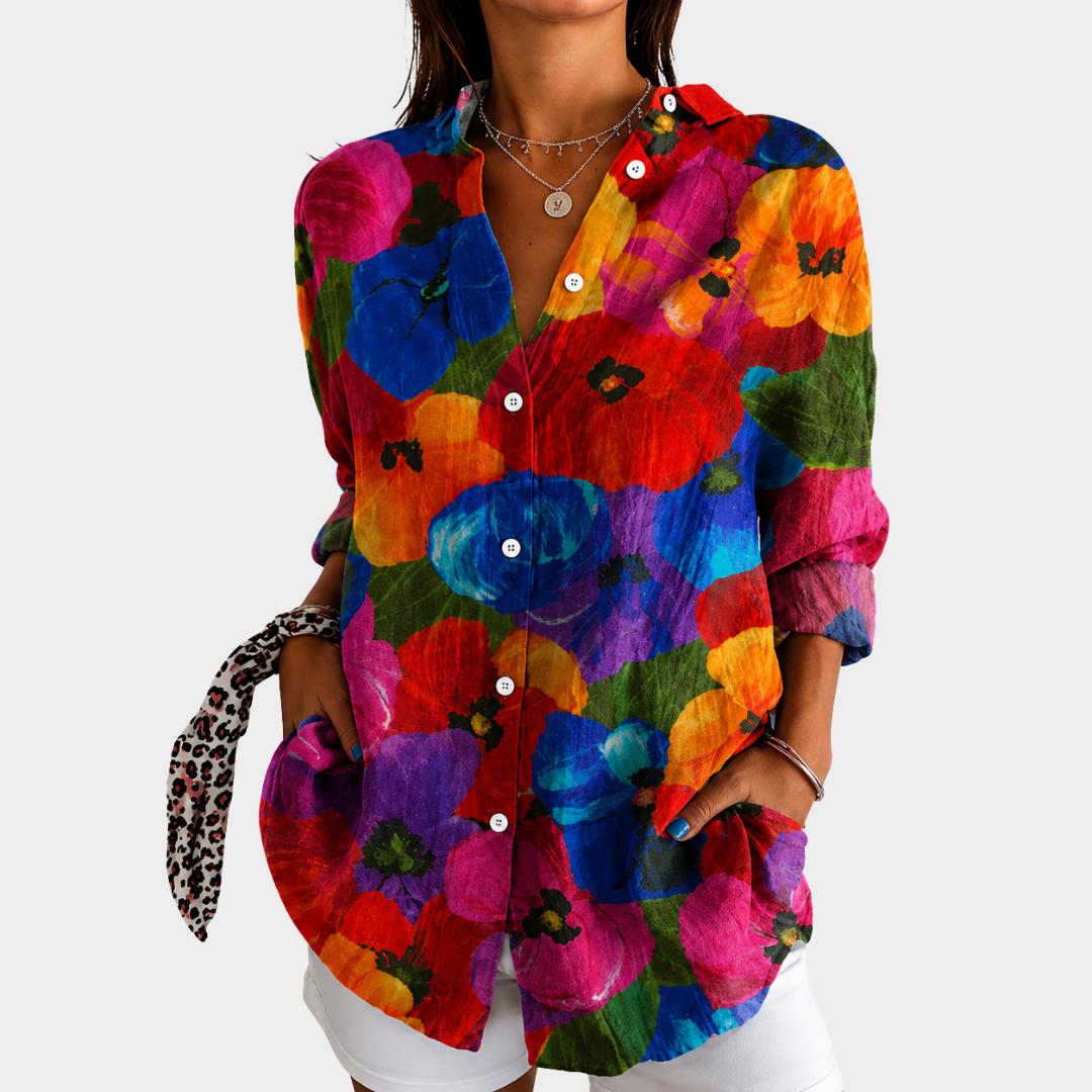 Phoebe | Vibrant Garden Bloom Blouse