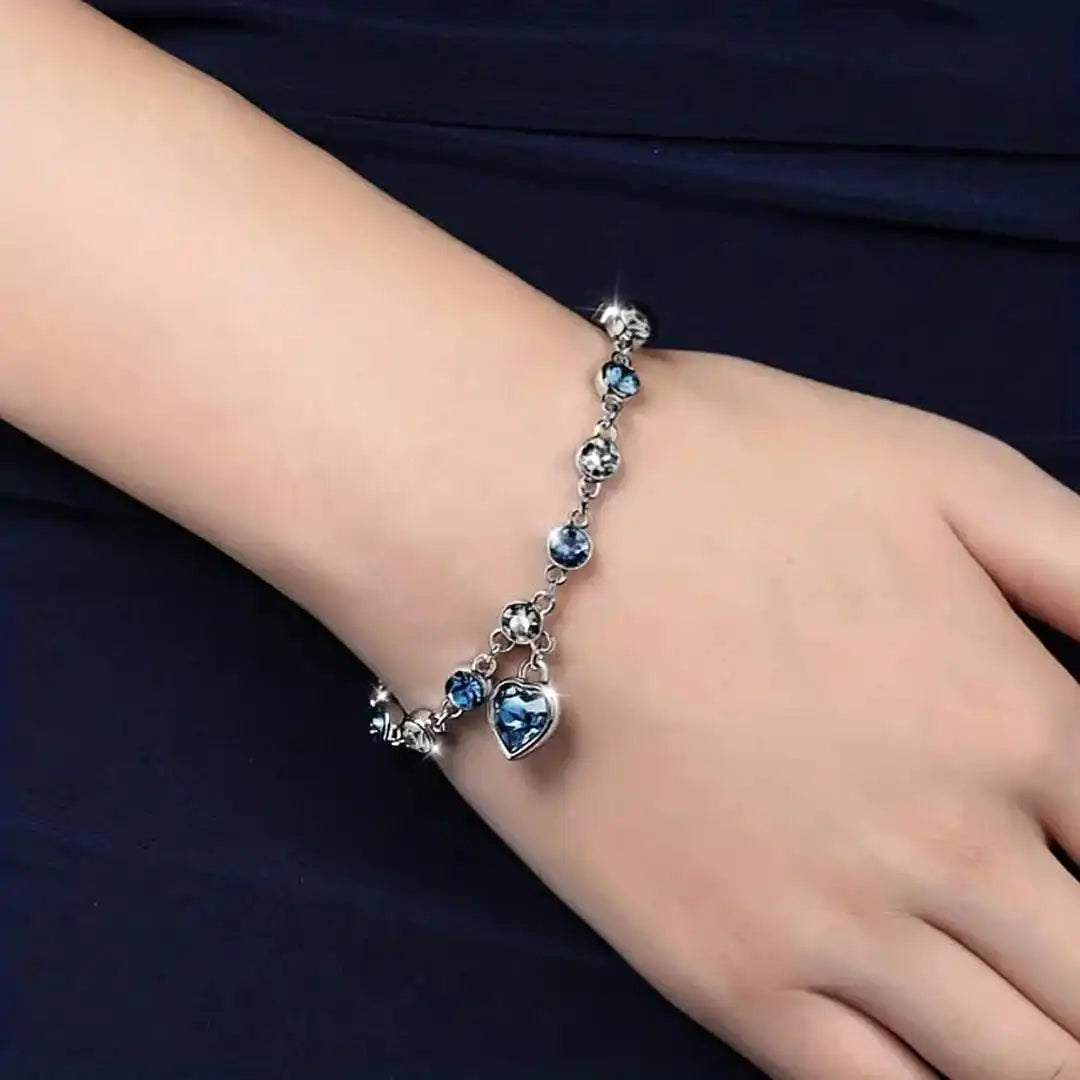Ocean Heart | Crystal Charm Bracelet