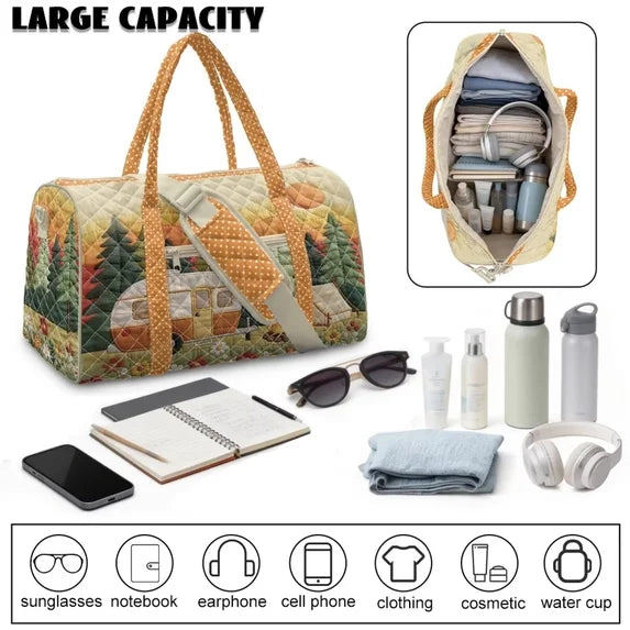 Lavender Landscape Quilted Travel Bag TN17