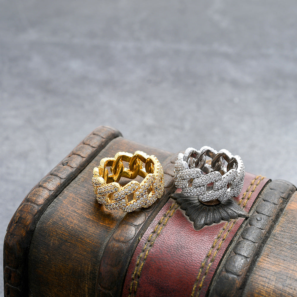 Gold Silver Zirconia Ring