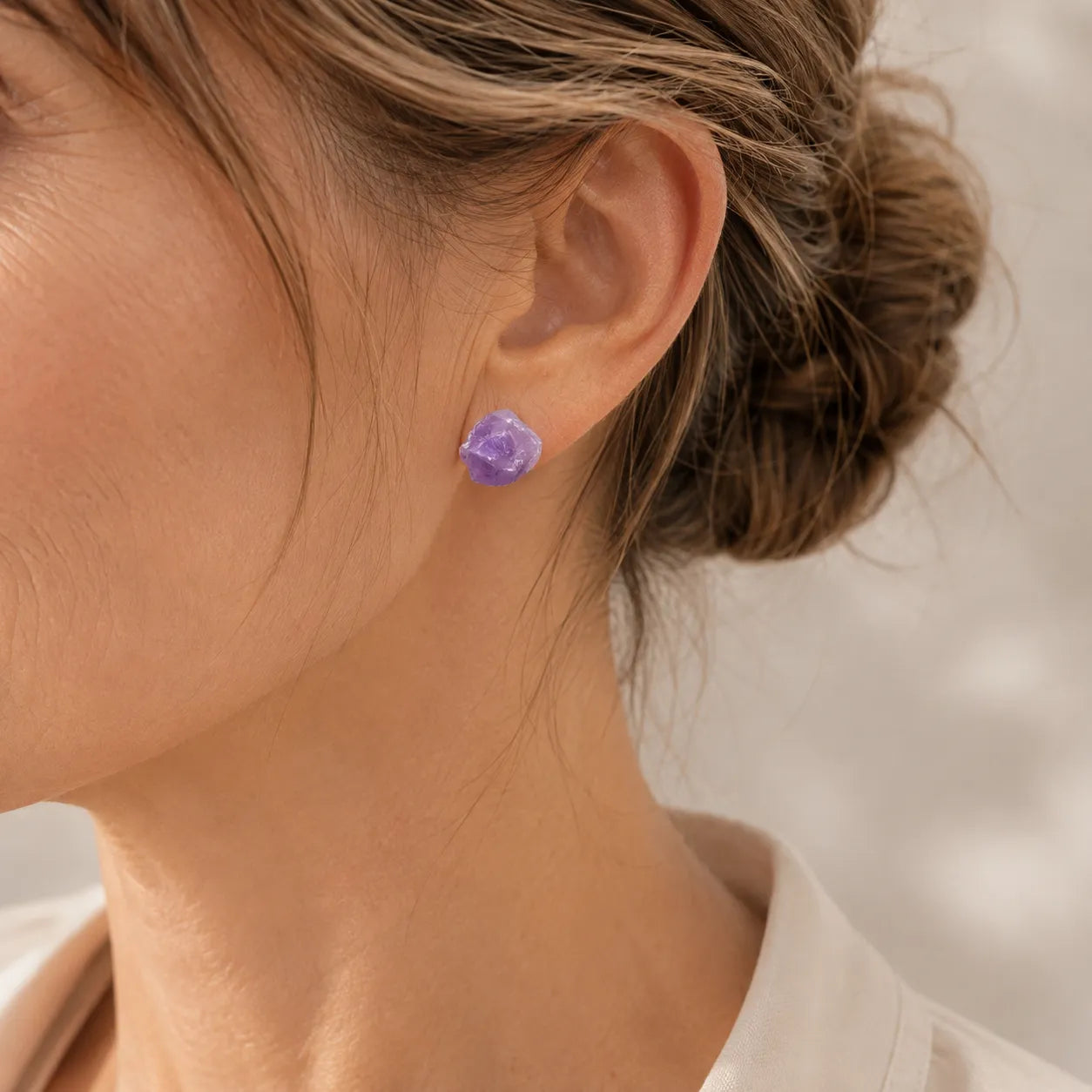 Abstract Crystal Amethyst Earrings