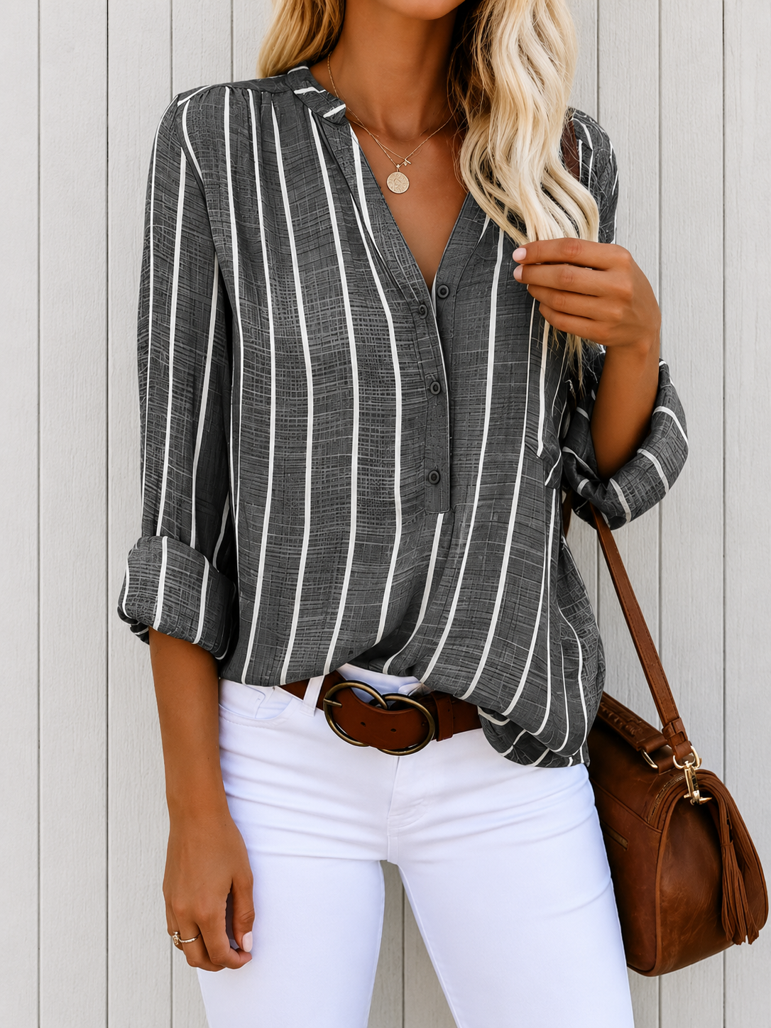 Lilac| Stylish striped blouse