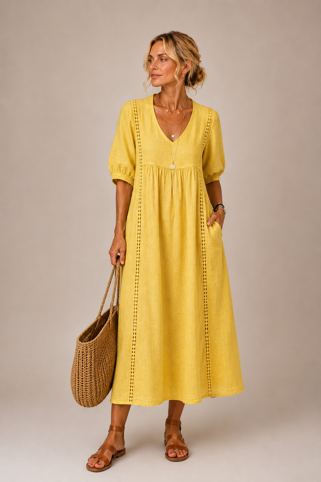Sefi | Lace Detail Midi Dress