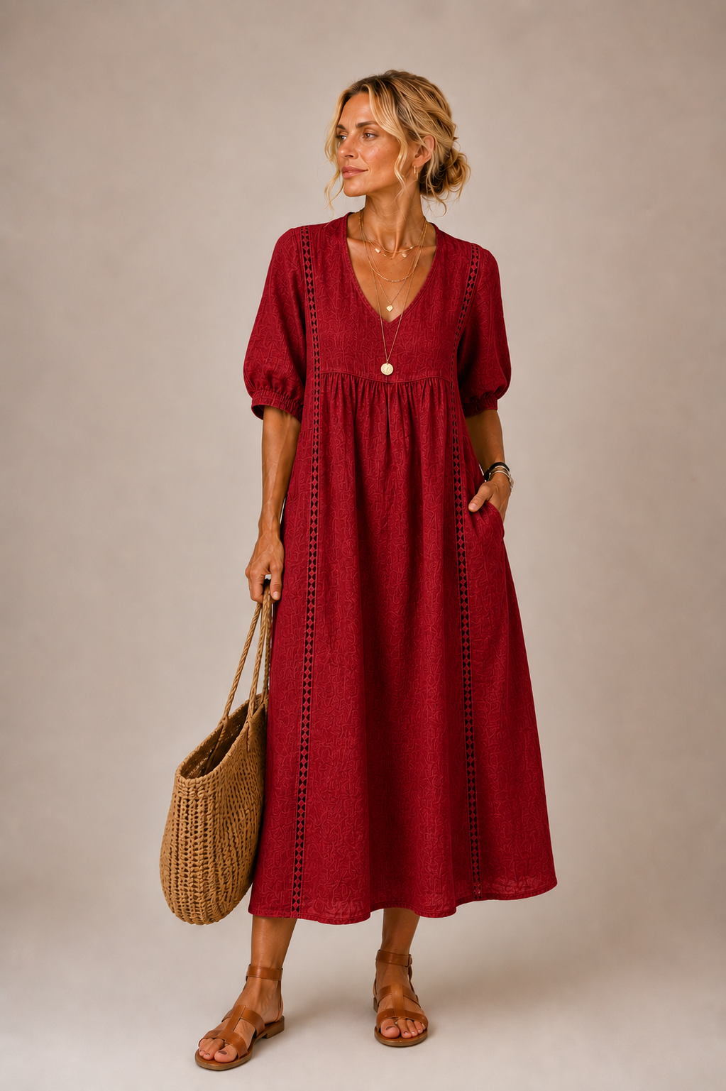 Sefi | Lace Detail Midi Dress