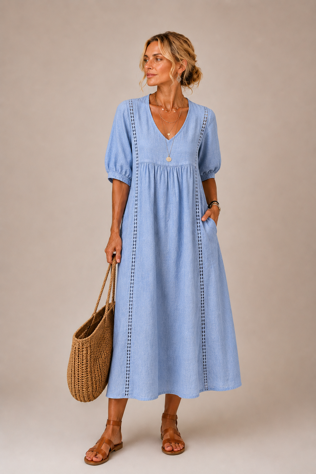 Sefi | Lace Detail Midi Dress