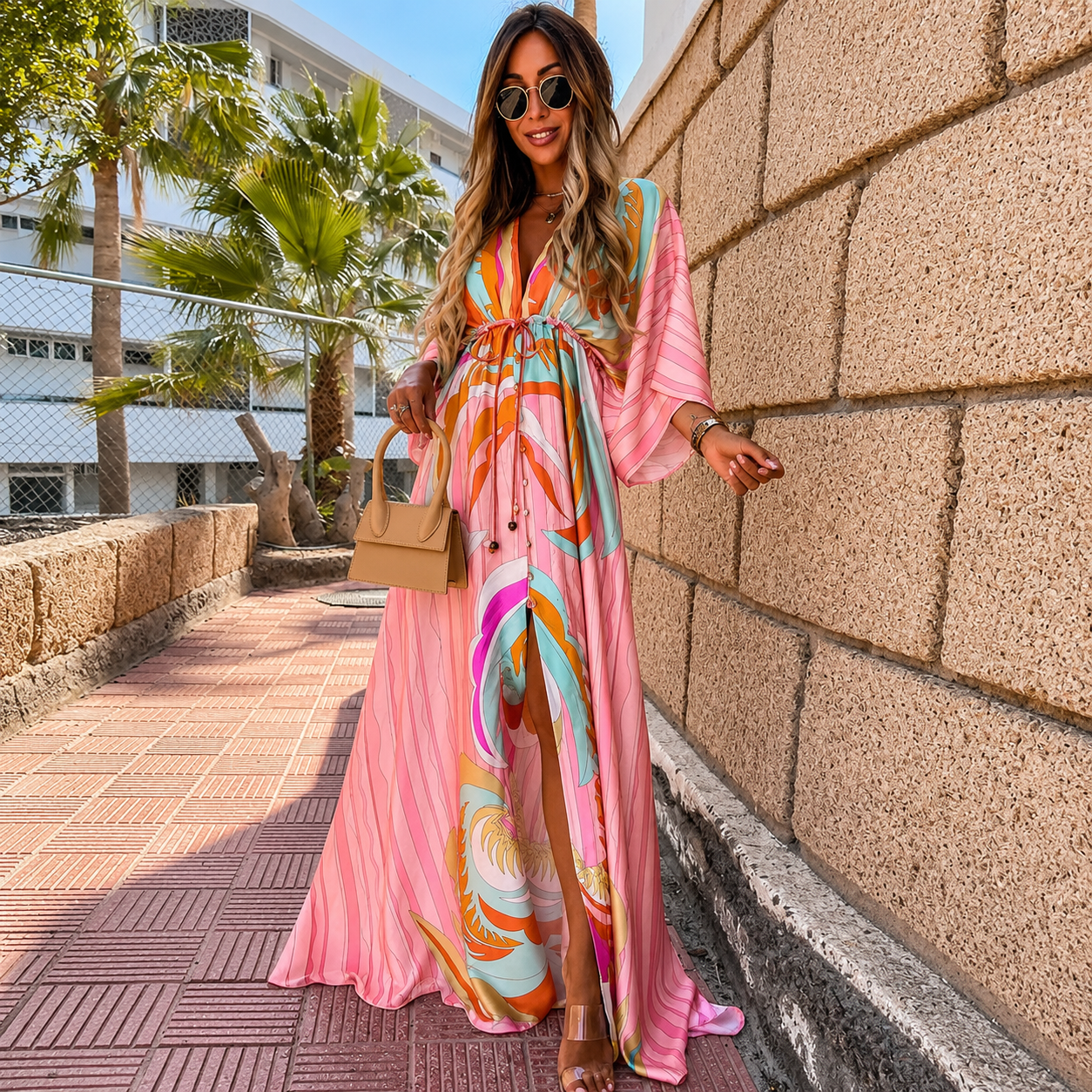 Daria | Printed Kaftan Maxi Dress