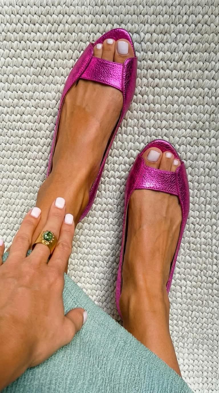 Olivia | Open-Toe Flats