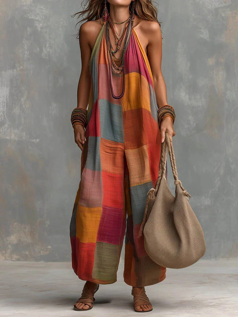Amara | Bohemian Patchwork Jumpsuit