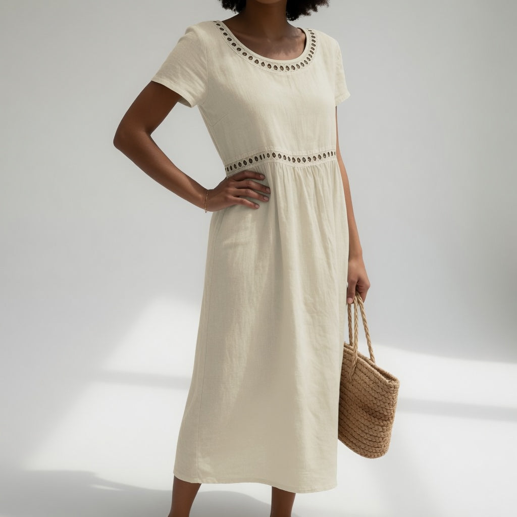 Kyra - Embroidered Midi Dress