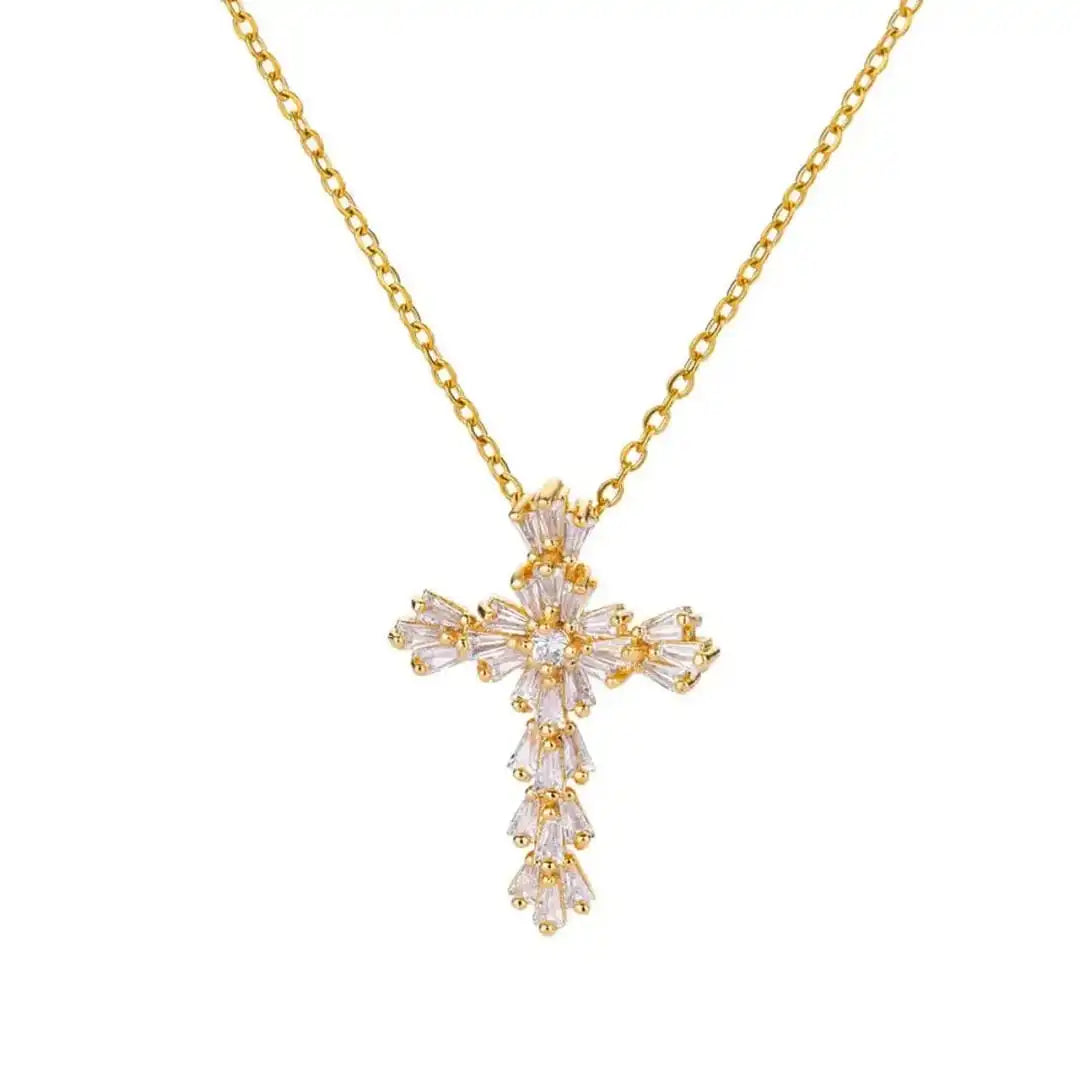 Cubic Zirconia Cross Necklace
