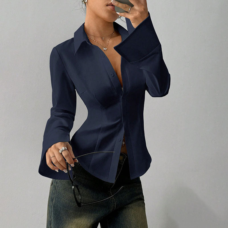 Elena | Tailored V-Neck Blouse