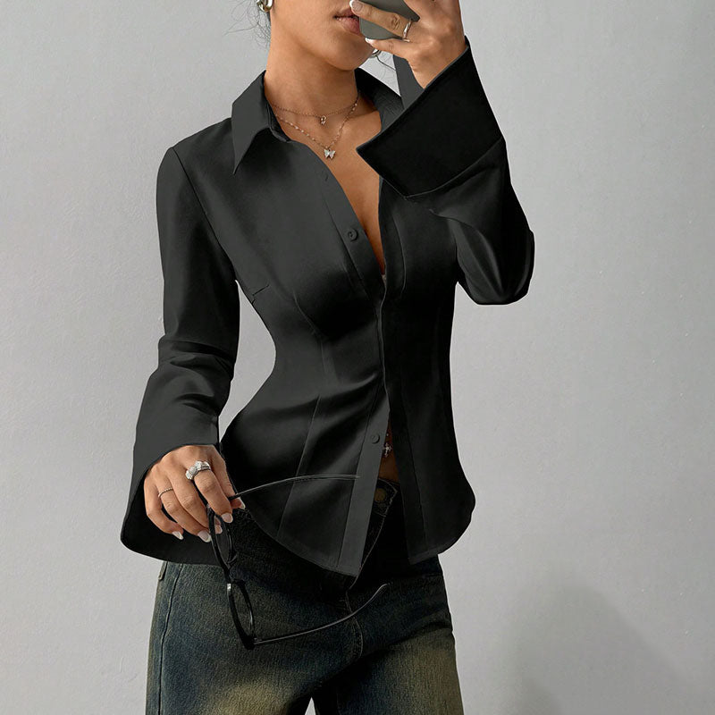 Elena | Tailored V-Neck Blouse