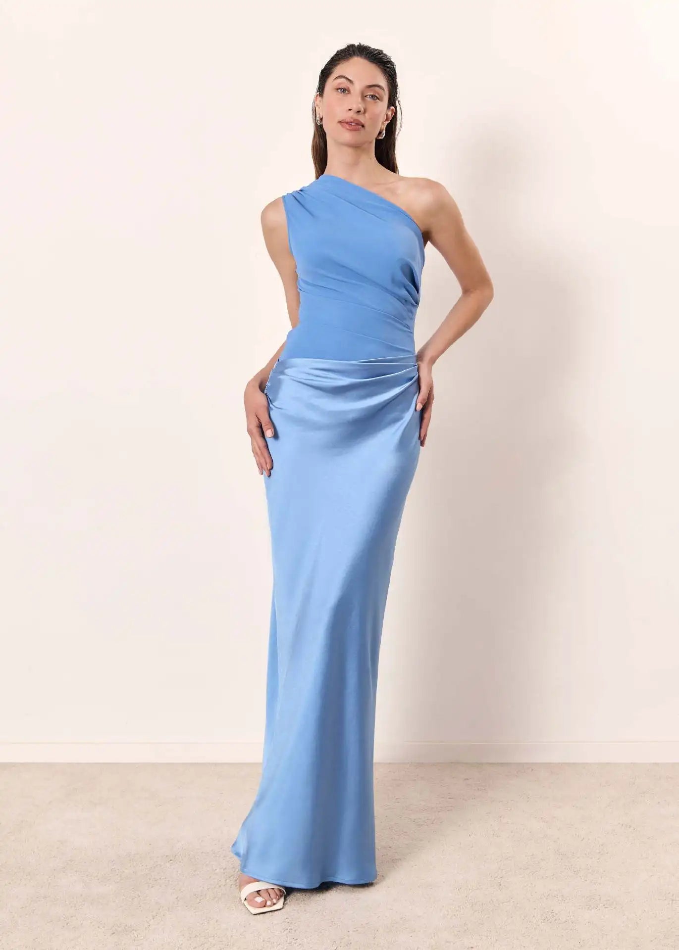 Alma | Satin Gilt Maxi Dress