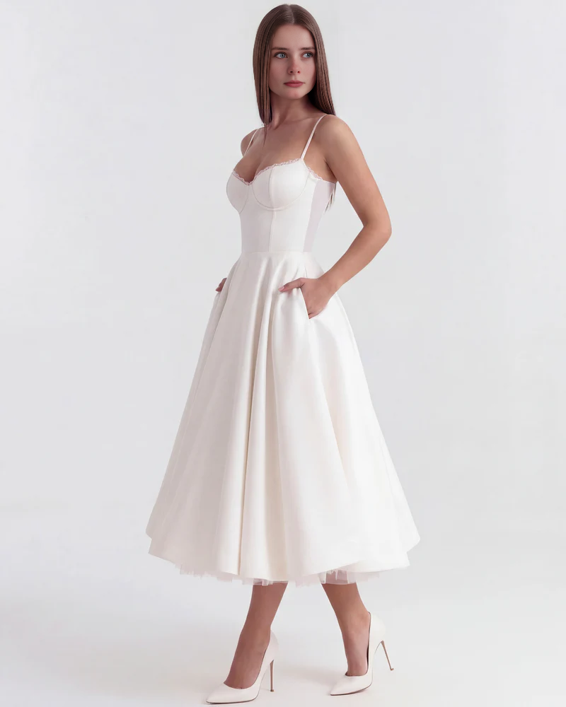 Althea | Robe Midi Blanche