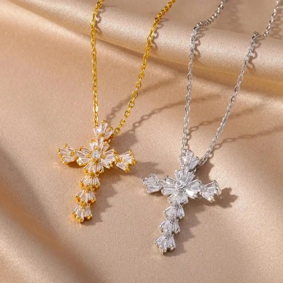 Cubic Zirconia Cross Necklace