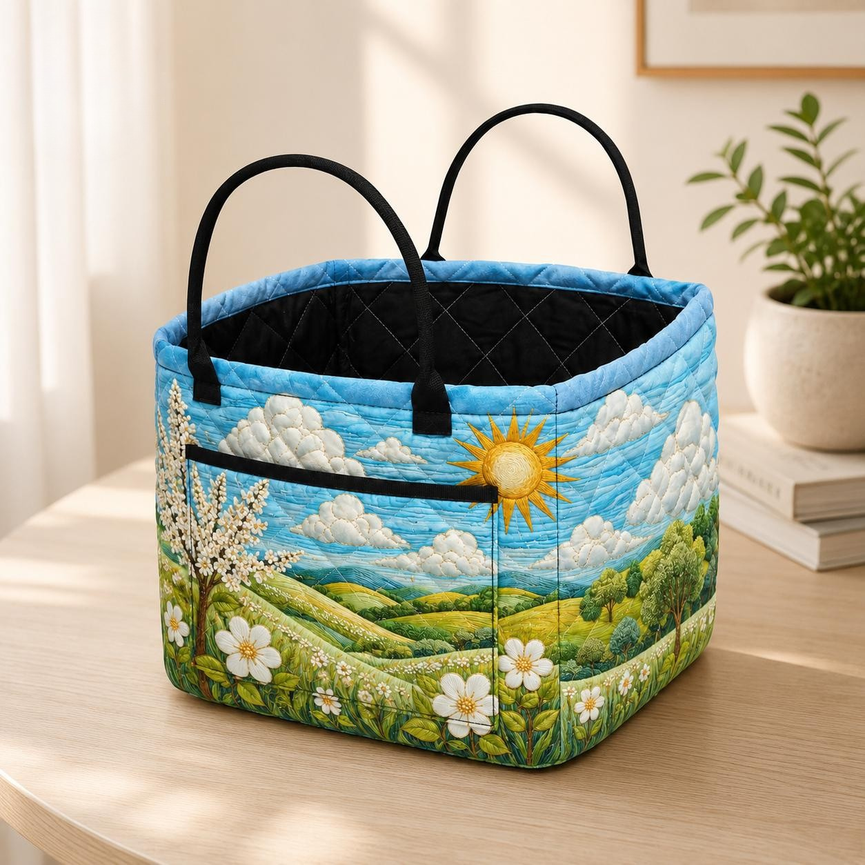 Sunny Day Pasture Quilted Storage Basket