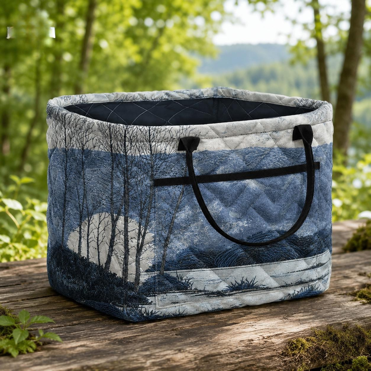 Scenic Nature Quilted Storage Basket