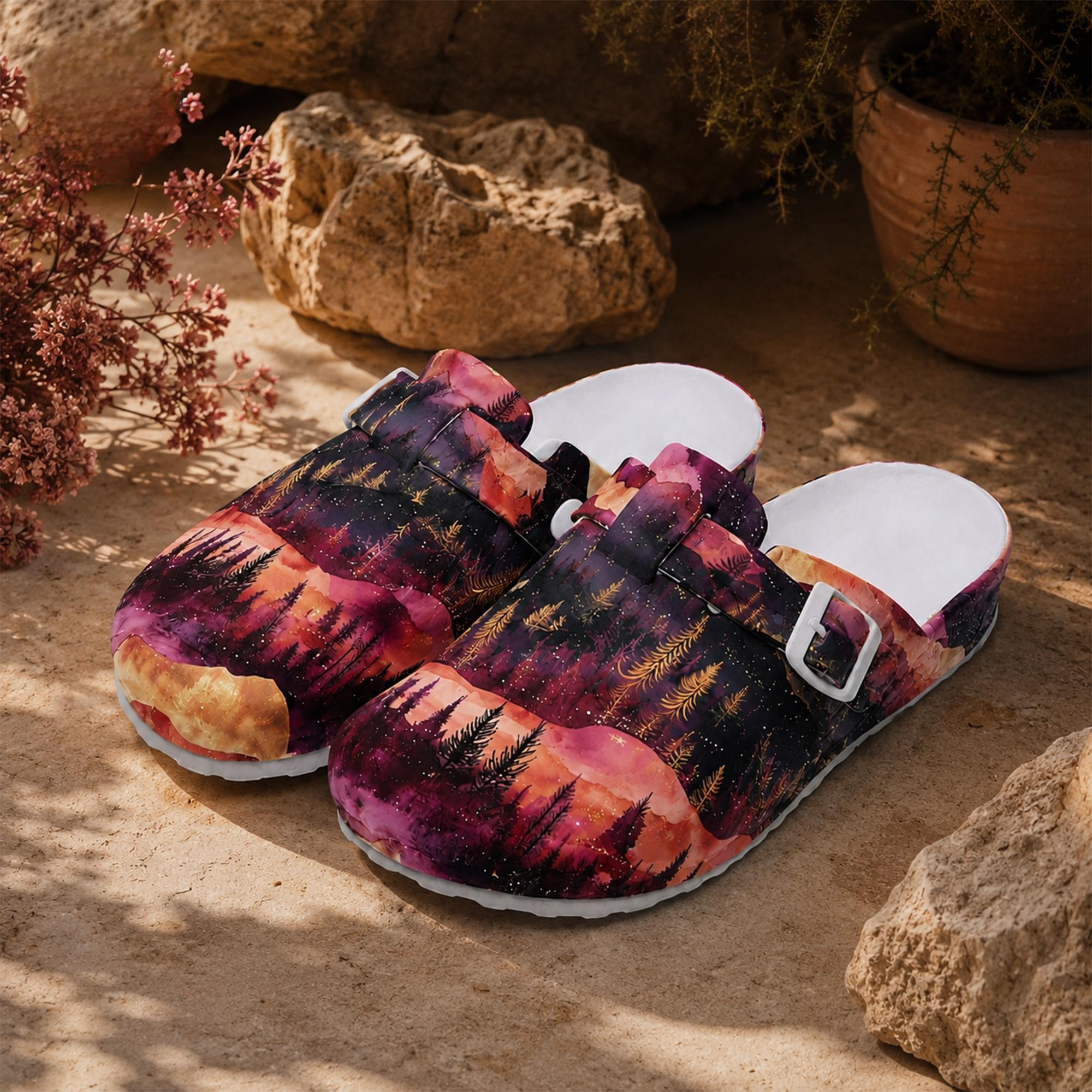 Mystic Mountain Sunset Nurse Clogs