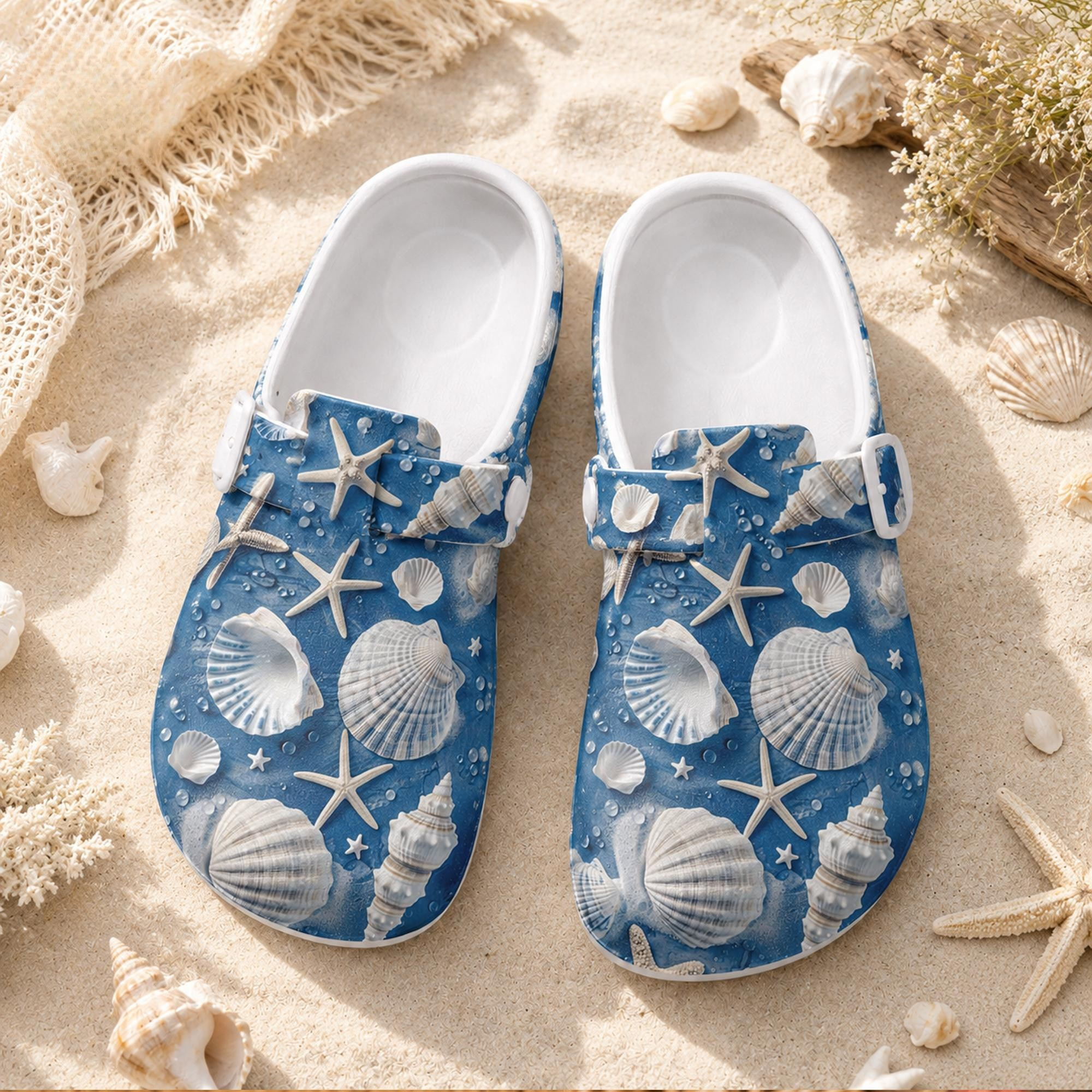 Ocean Beach Seashell Nurse Clogs