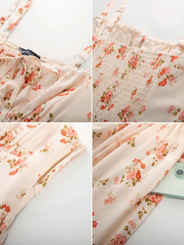 Amelia | Floral Square Neck Midi Dress