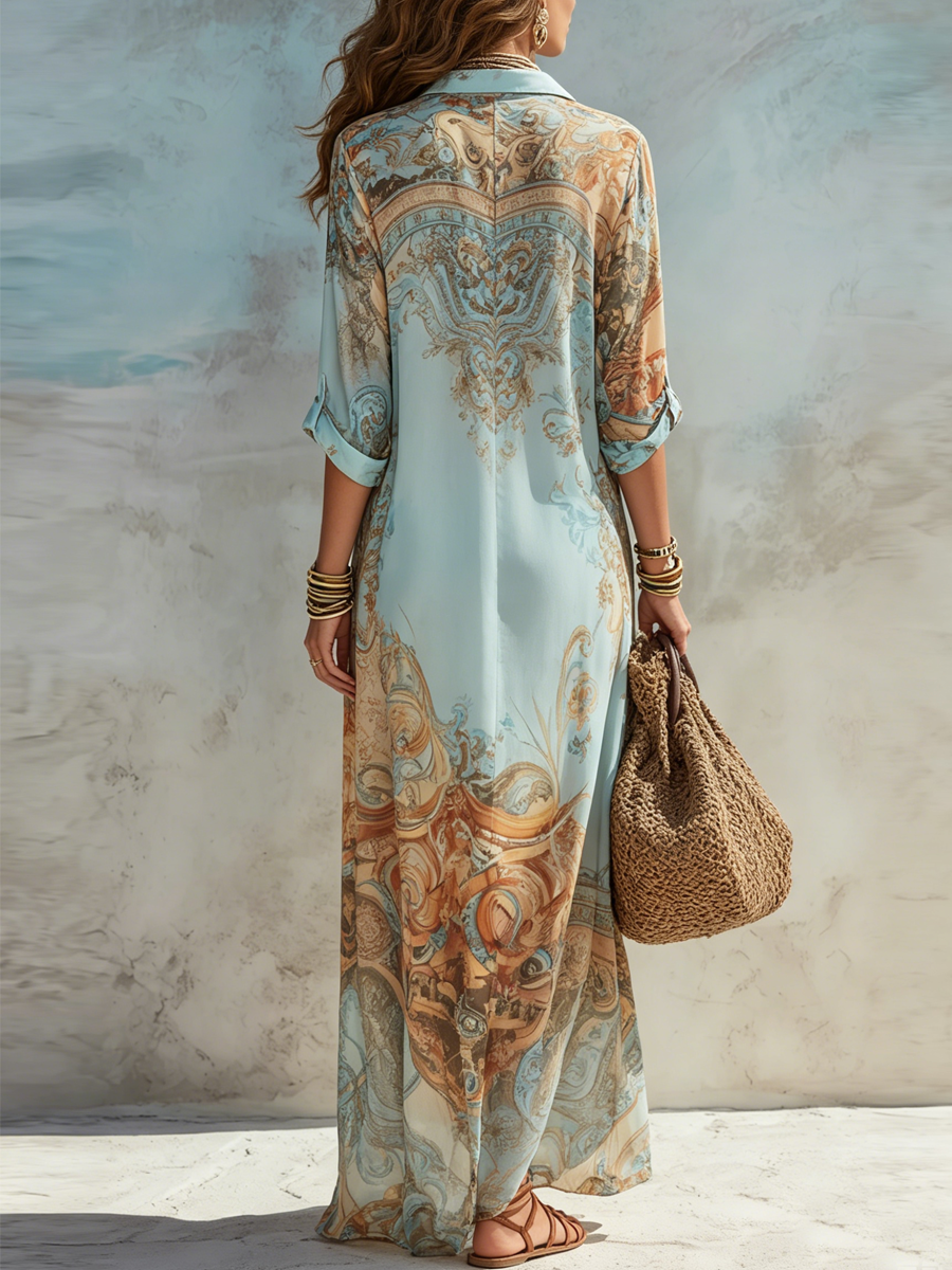 Azure Shirt Maxi Dress