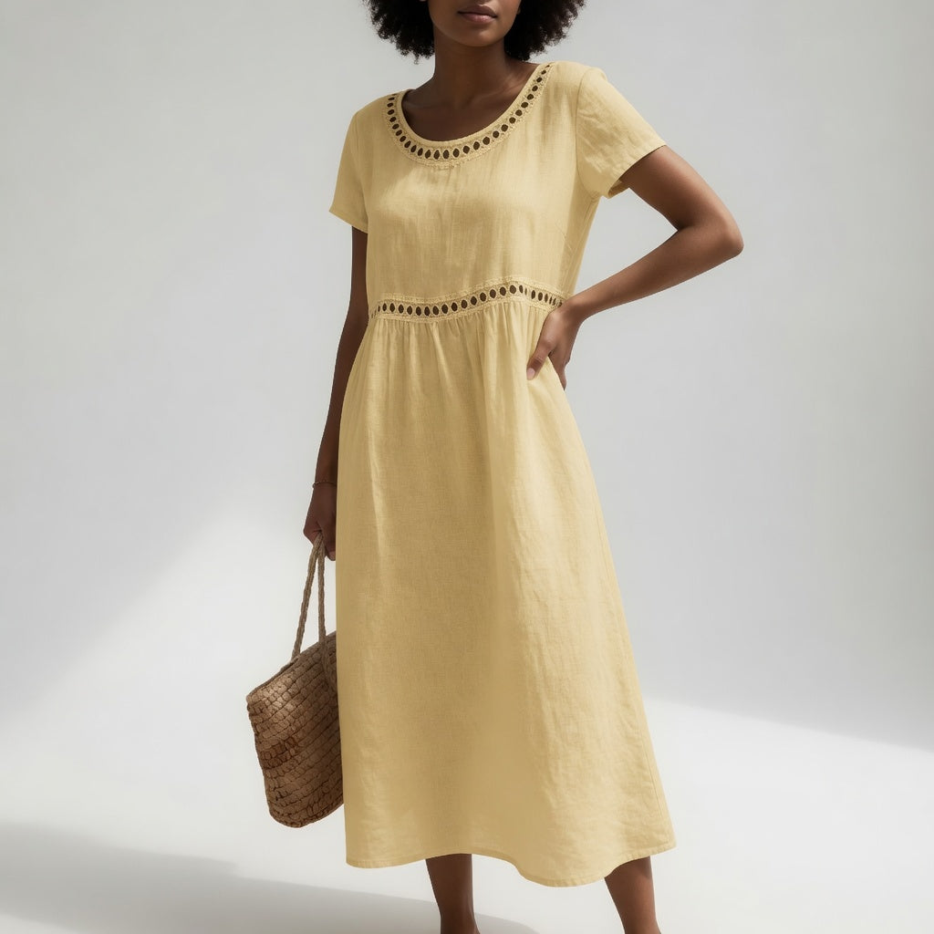 Kyra - Embroidered Midi Dress
