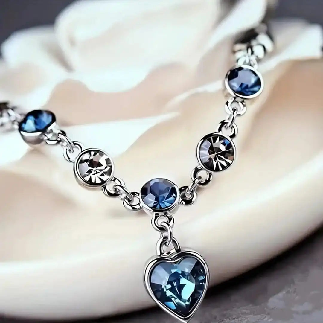 Ocean Heart | Crystal Charm Bracelet