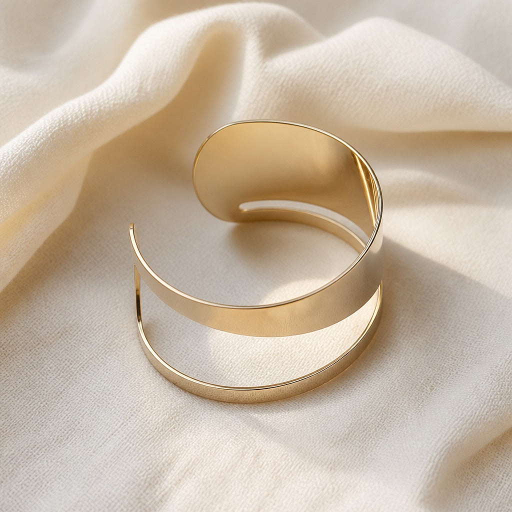 Gilded Contour Cuff Bracelet