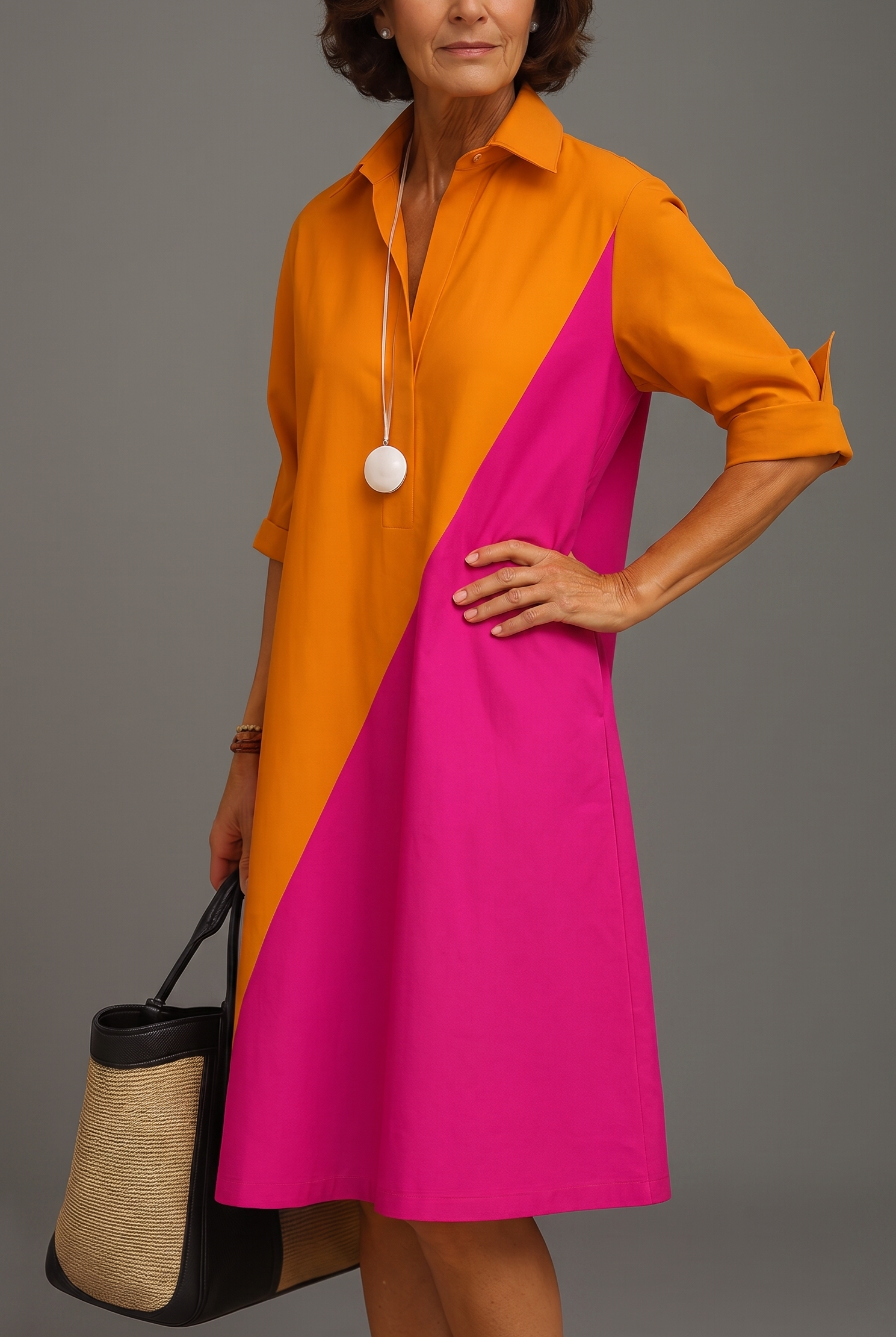 Sabrina - Stylish Cotton Midi Dress
