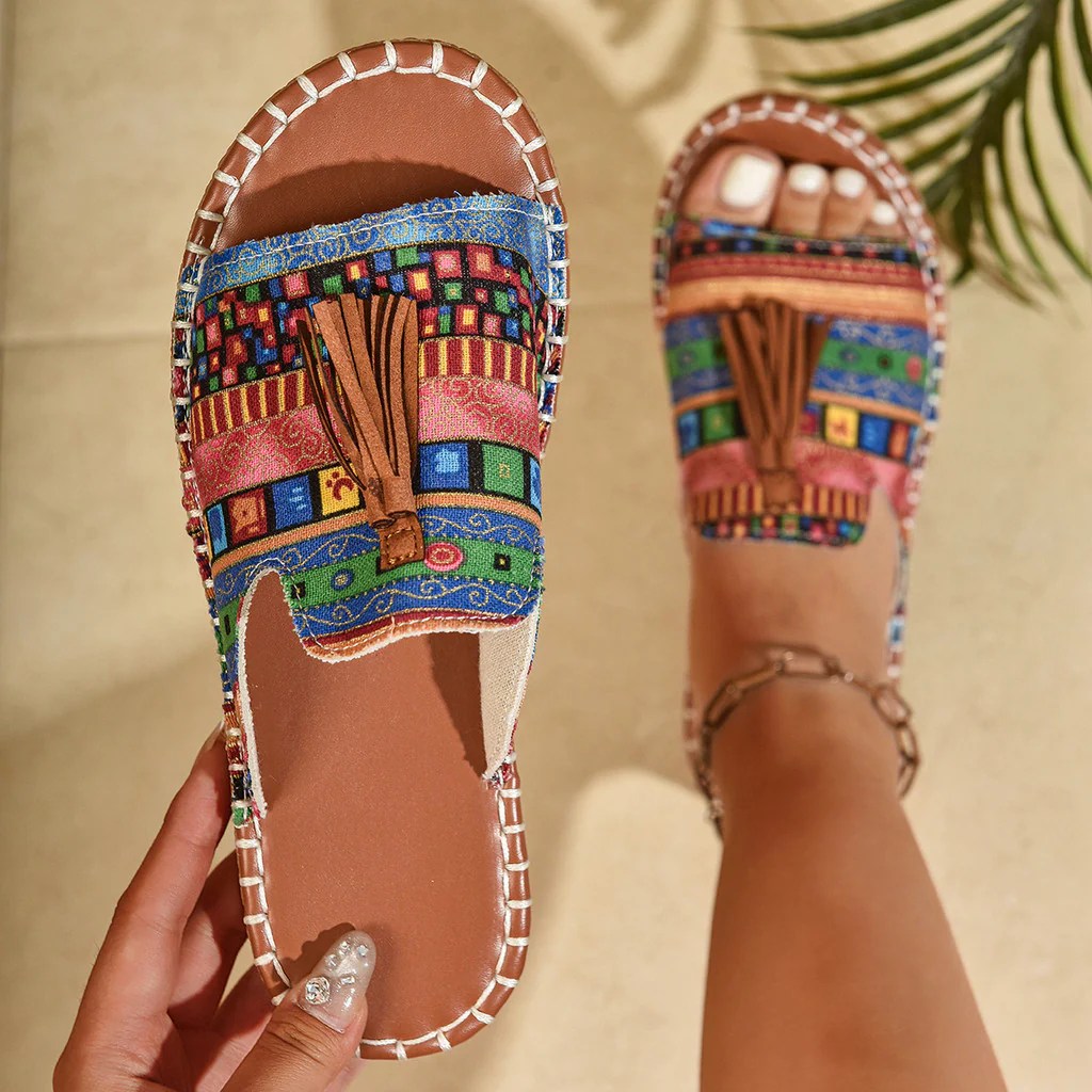 Maeva | Boho Ethnic Fringe Sandals