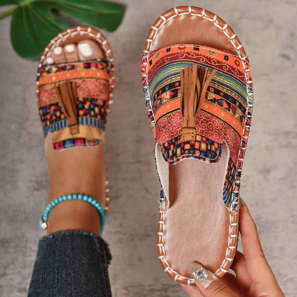 Maeva | Boho Ethnic Fringe Sandals