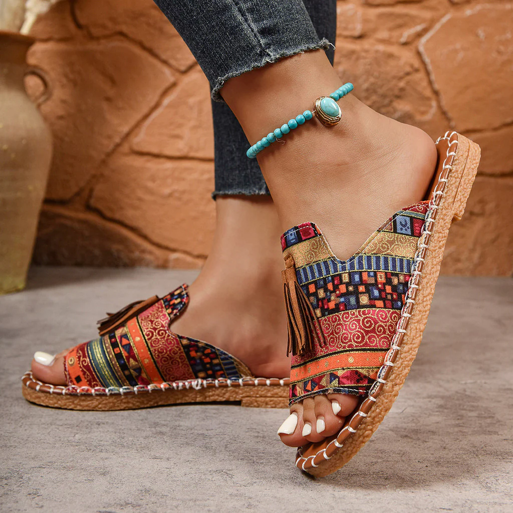 Maeva | Boho Ethnic Fringe Sandals
