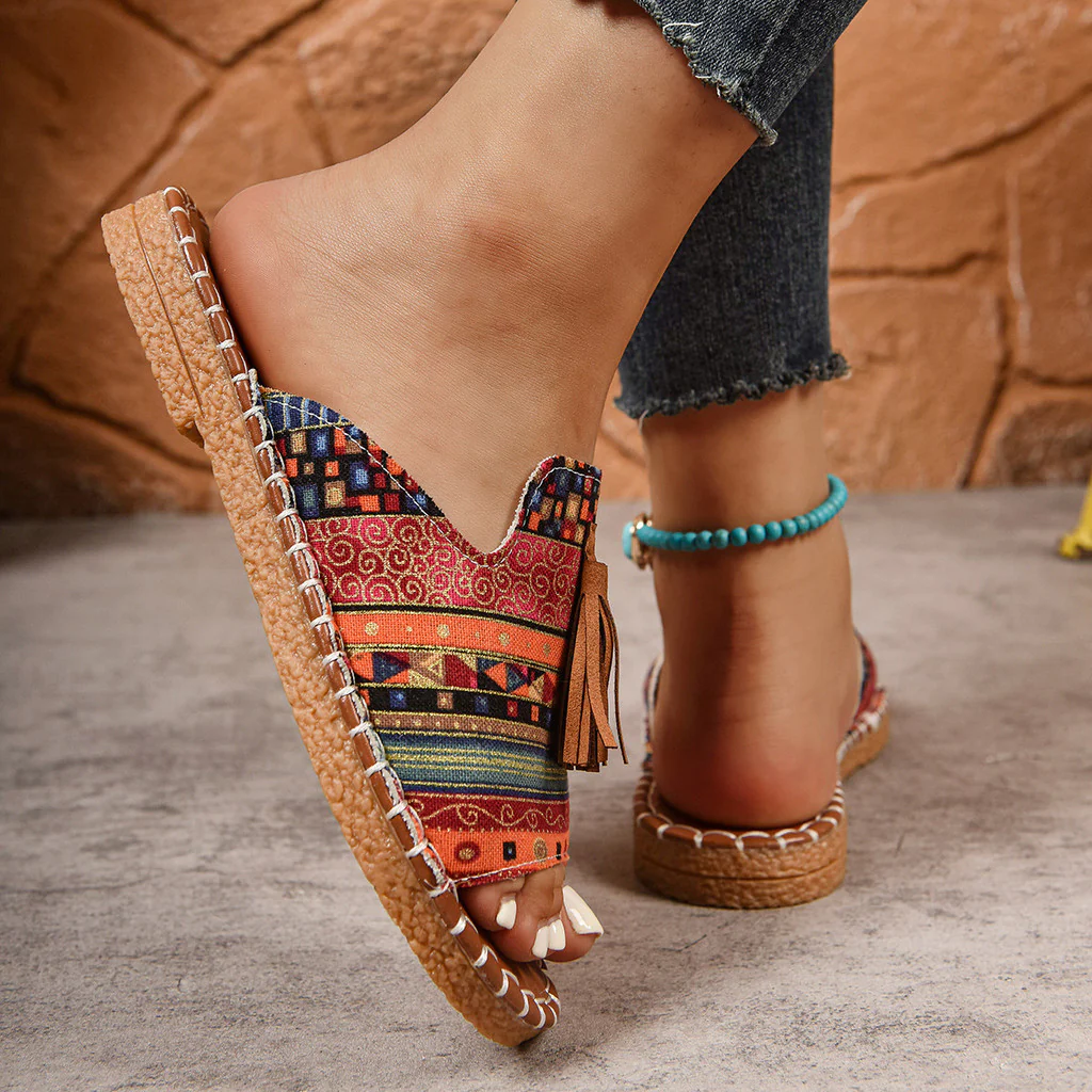 Maeva | Boho Ethnic Fringe Sandals