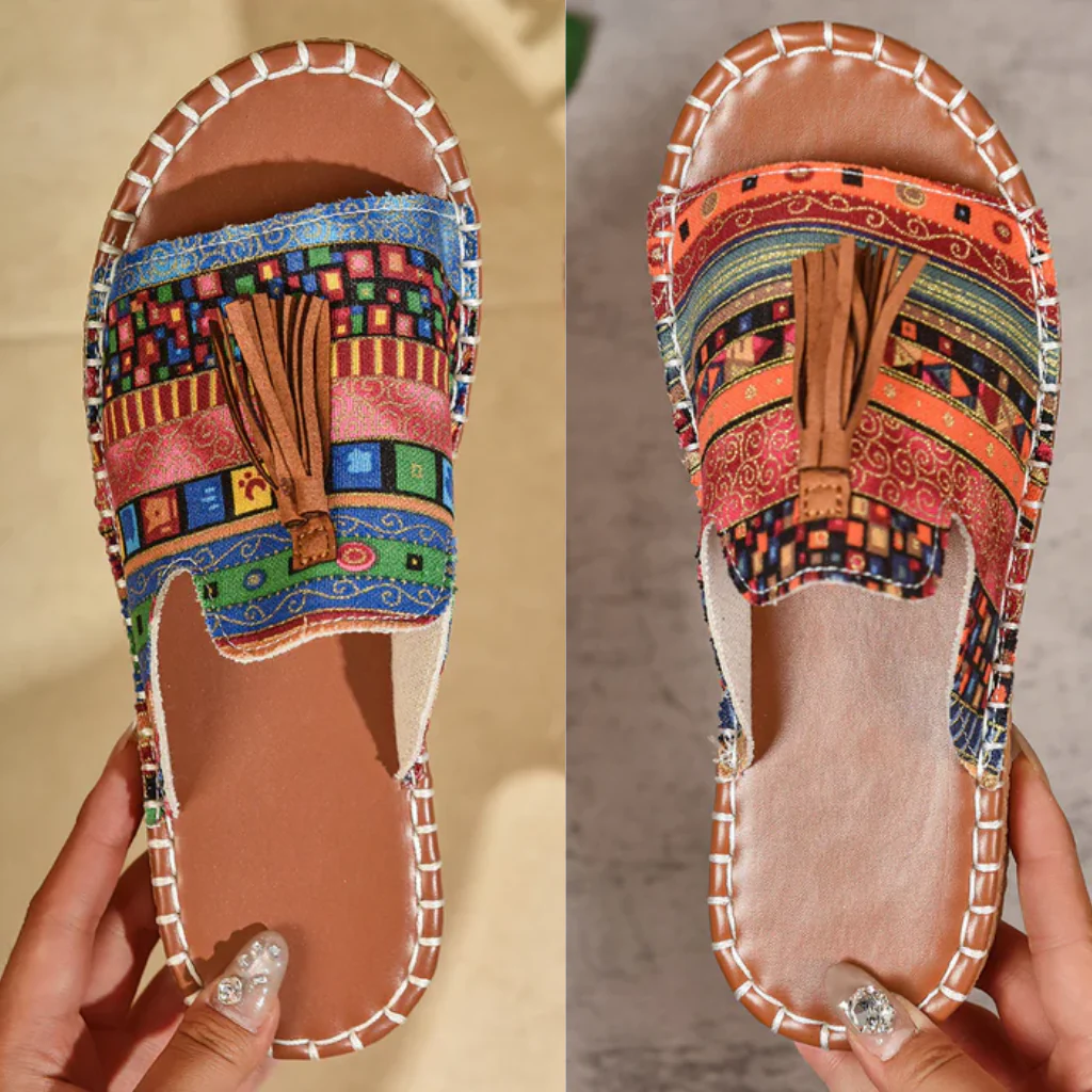 Maeva | Boho Ethnic Fringe Sandals
