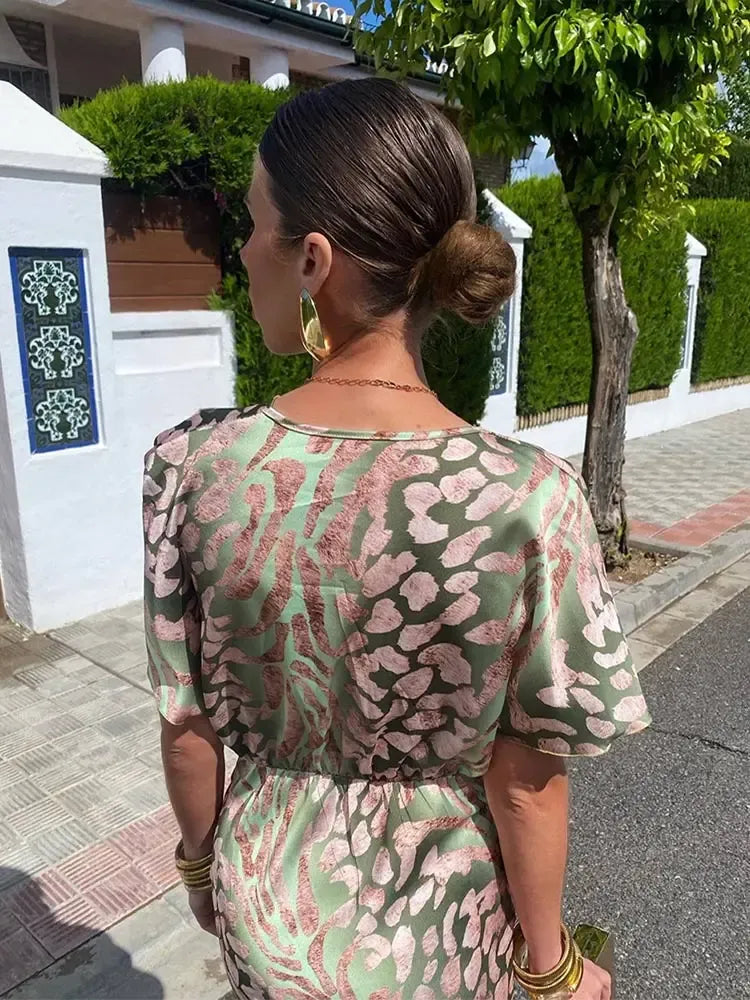 Higinia | Copper Print Midi Dress