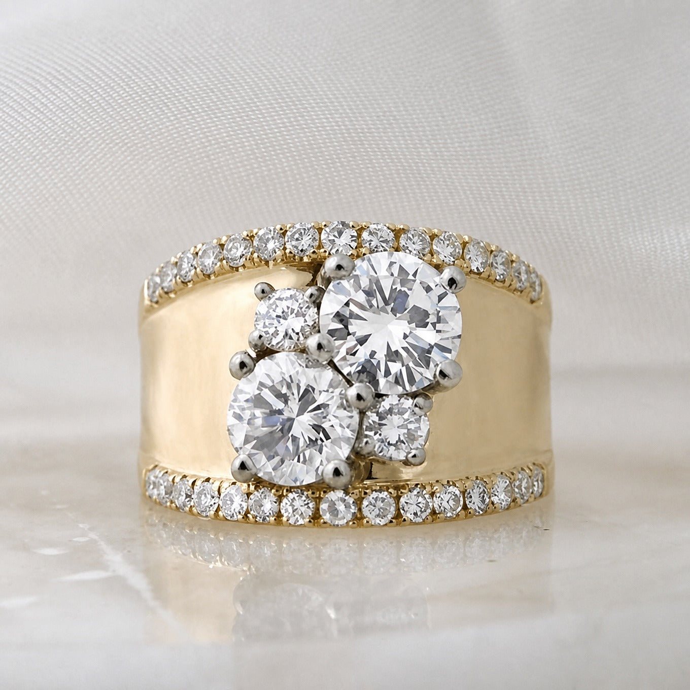 Vintage Golden Zirconia Ring