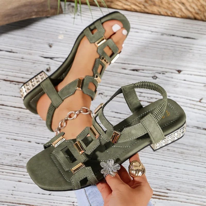 Florence Crystal Heel Sandals